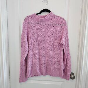 J Crew Purple Lilac Lace Texture Sweater